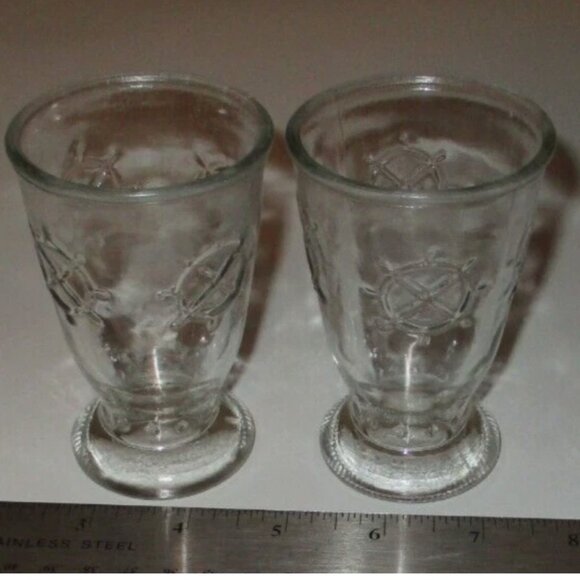1970's Captain’s Wheel Glasses Jelly Jar 2 Pc Vintage Nautical Boating - Picture 3 of 6